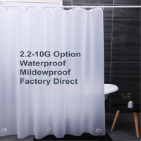 Rideau de Douche en PE avec 3 Aimants Lestés, Étanche, Écologique, Sans PVC, Anti-Moisissure, Anti-Rouille, avec Œillets, Logo Personnalisé
