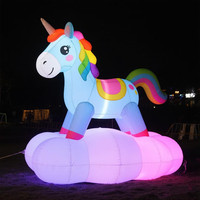 Costume de mascotte d'animal géant gonflable Costume de cheval blanc à LED Costume de mascotte de licorne Personnages de cheval