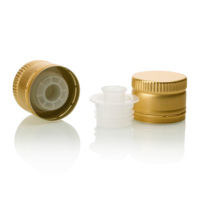 Precio de fábrica Plazo de entrega corto Listo para enviar Oro 31,5*24mm con tapa de aluminio interior de plástico en stock Tapas de tapas de botellas de aceite de oliva