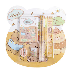 2025 Adorable juego de útiles escolares para niños de seis piezas para el comienzo del año escolar Lápiz Cuaderno Borrador - Product Image 1