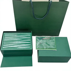 Green Rectangle <b>Watch</b> Box with Faux Leather Interior Snap Closure Dustproof Storage <b>Case</b> - Product Image 5