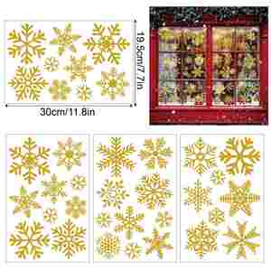 Juego de 6 Pegatinas Decorativas Navideñas para Ventanas y Puertas, Pegatinas para Ventanas de Fiesta, Pegatinas para Ventanas de Año Nuevo - Product Image 4