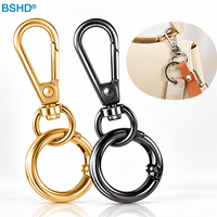 Fermoir pivotant en alliage de zinc de luxe Double ouverture mousquetons ressort ouvert O anneau métal porte-clés Clips pour sac sangle chaîne connecteur