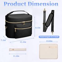Sac de transport portable en nylon pour tire-lait avec motif lettres et bandoulière, idéal pour les mamans actives et allaitantes