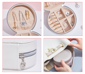 High Quality Portable Velvet Jewelry Case Box Organizer - Luxury Travel Jewelry Box for <b>Rings</b> Earrings Necklaces <b>Storage</b> - Product Image 6