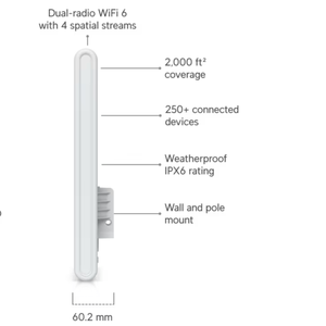 จุดเชื่อมต่อไวไฟ U6 Mesh Pro WiFi 6 ความเร็ว 5.7Gbps แบบดูอัลแบนด์ รองรับ PoE ใช้ได้ทั้งภายในและภายนอกอาคาร สำหรับเครือข่ายแบบเมชระดับองค์กร - Product Image 5