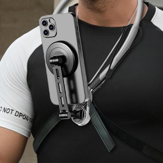 Waterproof Universal Magnetic Chest and Neck Phone Holder for Vlog Recording Cell Phone Mount Desk Use Universal Phone Mount