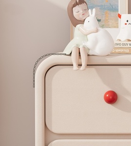 Solid Wood Small Minimalist Modern <strong>Compact</strong> Children's Cream-colored Ultra-narrow <strong>Bedside</strong> <strong>Table</strong> for Home Bedroom Storage Cabinet - Product Image 5