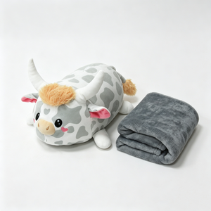 Custom Cow Plush Backpack Custom <b>Unicorn</b> Plush Backpack Spotted Cow Plush Backpack Cow Blanket Set Cute Cow Toy PP Cotton Filled - Product Image 3