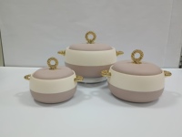 Ensemble de casseroles isothermes minimalistes et élégantes de 1L, 2L, 3.5L avec corps et poignée texturés mats