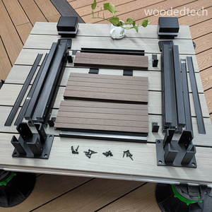 Kit de valla de panel de madera de plástico compuesto y poste de aluminio DIY, preensamblado para balcón, opciones de grano de madera y liso - Product Image 2