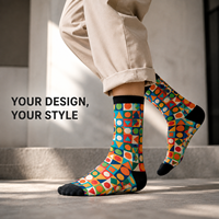 Chaussettes de sport personnalisées Mushafier OEM pour adultes, chaussettes d'automne à col ras du cou – Sans couture, respirantes, séchage rapide, absorbant la transpiration, résistantes aux déchirures, chaussettes numériques