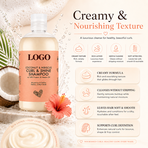 Champú Natural de Coco e Hibisco para Cabello Rizado, Fórmula Sin Sulfatos para Cabello Grueso, Limpieza Profunda - Product Image 4