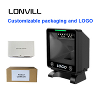 Lecteur de codes QR à grande fenêtre de numérisation Mains libres USB en gros Scanner de codes-barres à plate-forme pour POS Supermarché Vente au détail