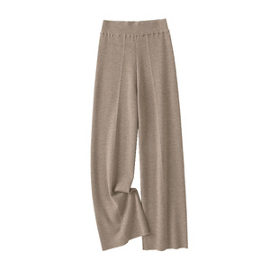 <span class=keywords><strong>Pantalon</strong></span> tricoté pour <span class=keywords><strong>femme</strong></span> en nylon/coton, maille fine 16 jauges, coupe droite décontractée, taille mi-haute, poches Crystal, jambe large - Product Image 5