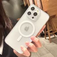 Casing Transparan Magnetik Pelindung Kamera Anti Benturan untuk iPhone Air 18 17 16 15 14 13 12 11 Pro Max