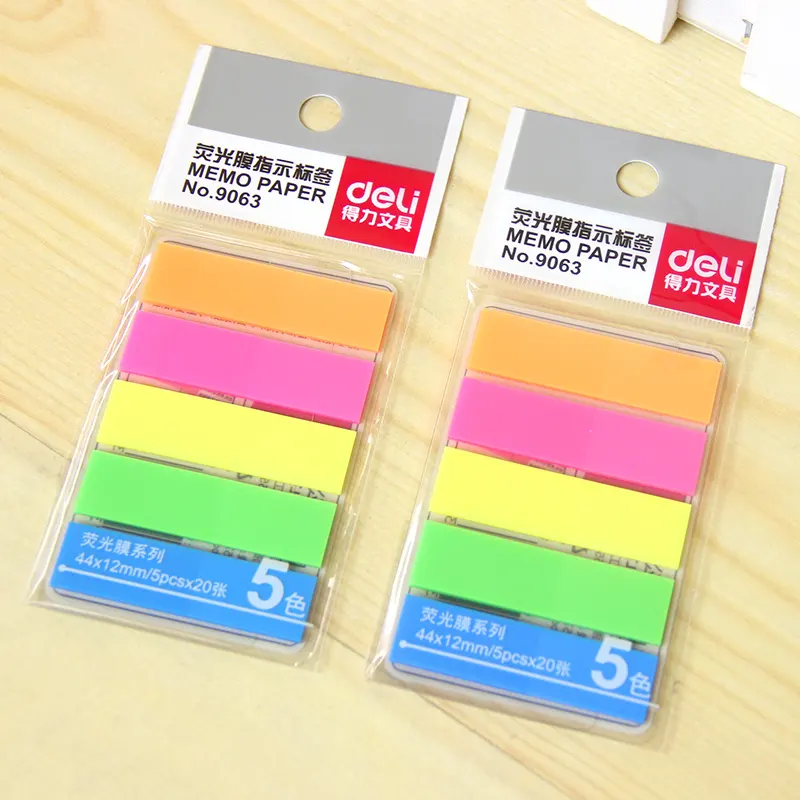 Deli 9063 Etiqueta de índice multicolor dispensador de pegatinas duraderas suministros de oficina
