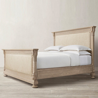 Lit rétro français en bois massif personnalisé 1.5/1.8m meubles de chambre à coucher en chêne Antique mariage américain sculpté vieille voiture meubles traditionnels