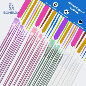 BOMEIJIA Vente chaude Ensemble de pinceaux <span class=keywords><strong>à</strong></span> poils synthétiques avec manche en bois 4 pièces/6 pièces pour la peinture <span class=keywords><strong>à</strong></span> l'huile, <span class=keywords><strong>à</strong></span> l'acrylique et <span class=keywords><strong>à</strong></span> l'aquarelle des artistes - Product Image 4