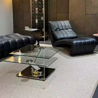 Personnalisé lumière luxe moderne Villa salon verre trempé télescopique Table basse Art engrenage machines métal usage domestique