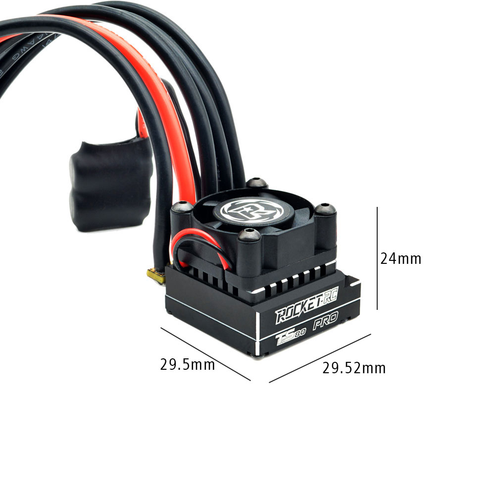 ROCKET-RC TS80 ESC(ブラシレスモーター用) Rocket-rc TS80 ESC for 1/14 1/12 RC Cars - 80A Sensored