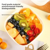 Boîte à fruits et à repas jetable, biodégradable, compatible micro-ondes, en papier kraft de qualité alimentaire, carrée, haut de gamme, tendance