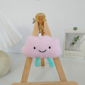 Yumuşak sevimli bebek karikatür bulut şekli peluş anahtarlık çok renkli çanta çekicilik gülümseme toplu paketi ile pamuk ve kumaş malzeme - Product Image 5