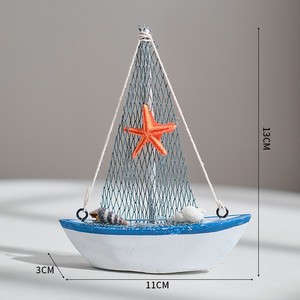 Modèle de <span class=keywords><strong>voilier</strong></span> côtier de style méditerranéen de 15 cm en bois, décoration d'intérieur, nature morte, ornement antique patiné - Product Image 6