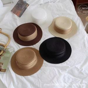 Sombrero <span class=keywords><strong>de</strong></span> Sol <span class=keywords><strong>de</strong></span> Primavera/Verano, Sombrero Plano <span class=keywords><strong>de</strong></span> Piel <span class=keywords><strong>de</strong></span> Primera Calidad, Estilo Pescador, Ajustable, con Ala Ancha para Viajes a la Playa - Product Image 1