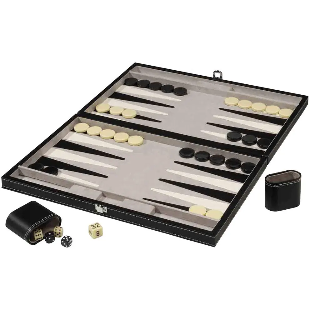 Mini Günstige tragbare benutzer definierte faltbare Holz Schach und Backgammon Spiel Set mit Leder Board Case zum Verkauf