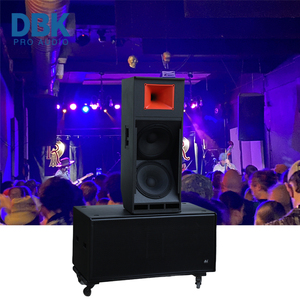 Système de sonorisation PA passif DBK avec enceinte à source ponctuelle double 15 pouces + double caisson de basses 18 pouces pleine gamme - Product Image 1