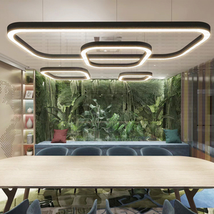 Hình chữ nhật nhôm hiện đại dẫn đèn trần cho phòng khách phòng ngủ trắng/đen dẫn đèn trần đồ đạc AC85-265V - Product Image 2