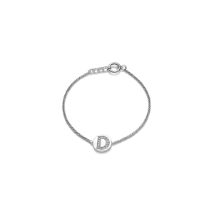 Bracciale in acciaio inossidabile con ciondolo a forma di lettera D da 1 cm, pendente singolo lato, gioielli raffinati da donna - Product Image 2