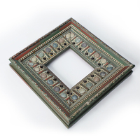 Miroir vintage avec cadre en bois massif, miroir sur pied pleine longueur, miroir de dressing avec diamants
