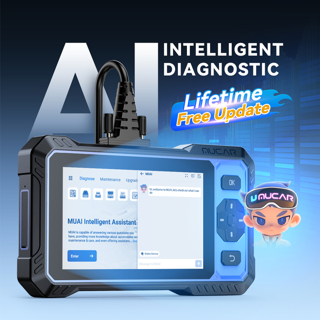 MUCAR 682 AI Assisted OBD2 Diagnostic Tool Lifetime Free Update OE-level Full System Diagnosis 20 Resets Bi-directional CAN FD