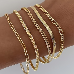 Cross-border Hot Sale 18K Gold Plated Stainless Steel <b>Bracelet</b> Women Fashion Versatile Titanium Steel Bangle Wholesale Jewelry - Product Image 1