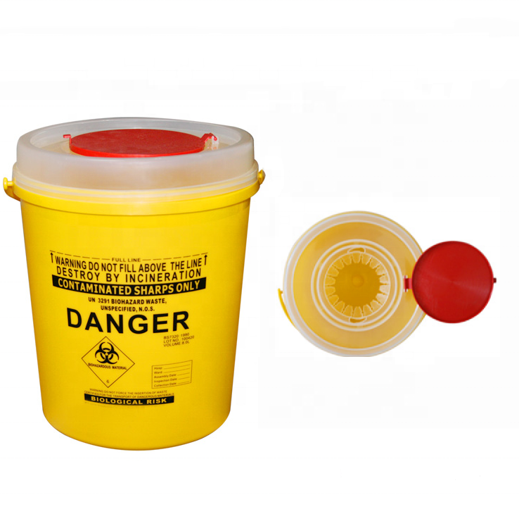 8,0л пластиковый больничный контейнер для медицинских отходов/острый контейнер/шприц и игла, острый контейнер