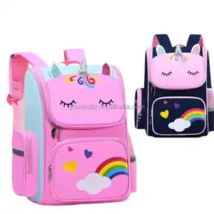Custom Logo Cartoon Unicorn Wholesale Waterproof Kids Boys Kindergarten Girls School Student Schoolbag Backpack Bag Bookbag For