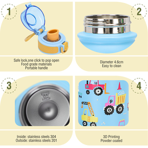 SilverJet Termo de Acero Inoxidable de 350 ml, Libre de BPA, Aislamiento Térmico, Taza Infantil Portátil con Diseño de Dibujos Animados - Product Image 5
