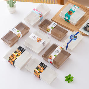 Sıcak satış şeffaf plastik kapaklı sandviç ekmek ve kek kutusu karton gıda ambalaj için suşi için paket - Product Image 2