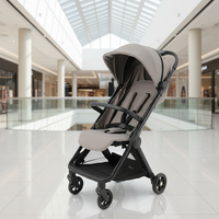 Poussette de voyage pliable automatique en alliage d'aluminium léger avec cadre en polyester, capacité de charge de 20 kg pour