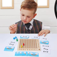 Tableau de Multiplication en Bois EDULAND, Jouets Éducatifs de Comptage, Blocs Mathématiques, Jeu de Société de Multiplication