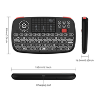 NOUVEAU Clavier sans fil rétroéclairé RII Mini avec pavé tactile, code fixe, BT, portable pour le bureau, compatible avec Windows, Android, iOS, iPad, téléphone