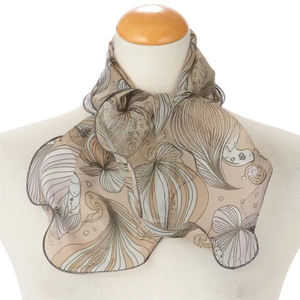 Bufanda de Mujer con Diseño Pintado a Mano, Estilo Étnico, 100% Poliéster, Transpirable, Ligera, para Todas las Temporadas, en Oferta - Product Image 1