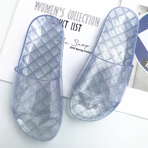 Moda jelly shoes <span class=keywords><strong>sandali</strong></span> <span class=keywords><strong>con</strong></span> plateau da donna <span class=keywords><strong>con</strong></span> glitter pantofole casual comode da spiaggia antiscivolo in cristallo di un pezzo per le donne - Product Image 4