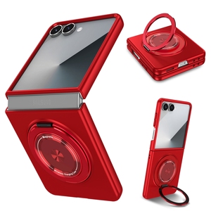 Nouvelle conception, coque magnétique antichoc en PC rigide avec anneau métallique et béquille 360° pour Samsung Galaxy Z <span class=keywords><strong>Flip</strong></span> Z <span class=keywords><strong>Fold</strong></span> 8 7 6 5 - Product Image 1