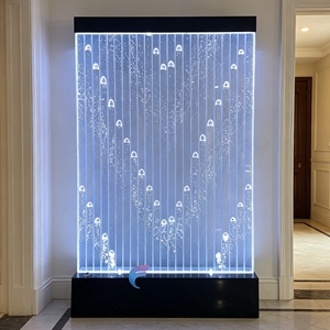 Panneau lumineux LED moderne en acrylique à bulles d'eau, séparateur de pièce autoportant avec design translucide et motif abstrait - Product Image 1