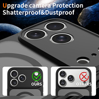 Étui de protection antichoc magnétique personnalisé pour iPhone 16 17 18 Pro Max, finition mate douce au toucher, protection intégrale de l'objectif, qualité supérieure usine