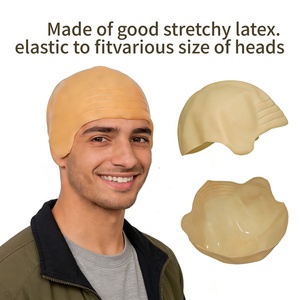 Pafu Gorro de Calvo de Silicona y Látex, Grueso, Beige Claro, <span class=keywords><strong>para</strong></span> Disfraces, <span class=keywords><strong>Carnaval</strong></span>, Halloween, Cosplay y Accesorios de Maquillaje - Product Image 4