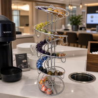 Support à capsules de café Cactus, 52 compartiments, double face, rotatif, en métal, organiseur de capsules de café, support de rangement pour capsules Nespresso, comptoir